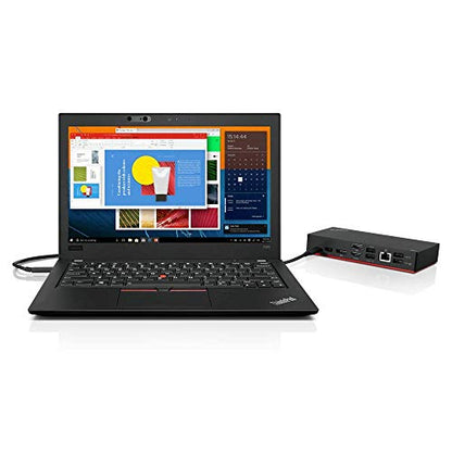 Lenovo 11.2" x 8.3" x 1.7" USB-C Docking Station (40AS0090US) - 60W Power Delivery - Black