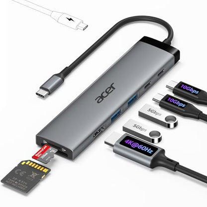 Acer 8 in 1 USB C Hub ODK520 10Gbps, 4K@60Hz, HDMI, USB 3.0, USB Type C