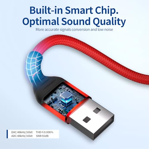 STSAUX 2-Pack USB-A to 3.5mm TRRS Adapter External Sound Card Converter