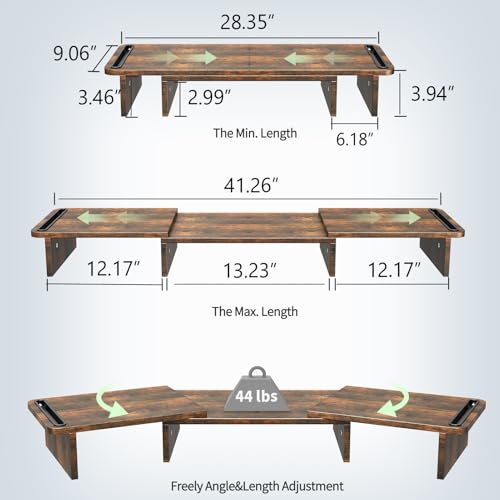 Zimilar 2 Count Z208L-3 Monitor Stand Riser 44 lbs Load Capacity Wood Unfinished