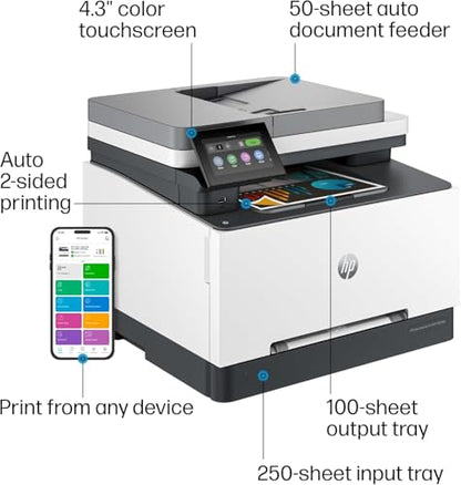 HP 3301cdw Color Laser Multifunction Printer 600 x 600 dpi