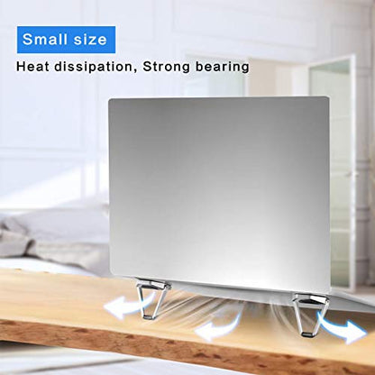 ELE DEPI 2 Pack Portable Laptop Stand DP-001 Silver Adjustable Foldable Zinc Alloy