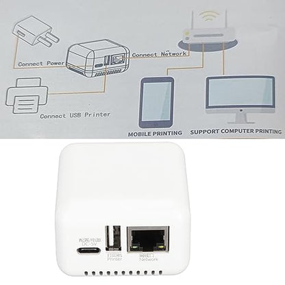 ASHATA 3.62 x 3.58 x 2.95 inches USB 2.0 Network Print Server Model ASHATAb5qpm4f6zn-11