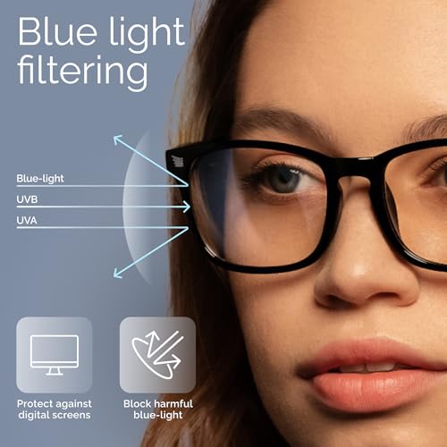 livho 52mm 14mm 42mm TR90 Prescription Eyewear Frames Full Rim Medium Black-Clear