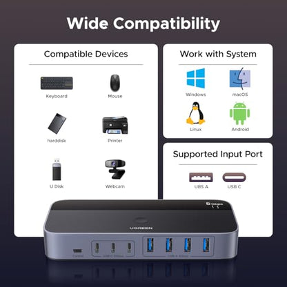UGREEN 2-in 7-Out USB 3.0 Switch 75086 USB Hub