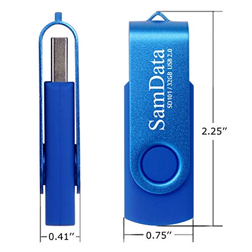 SamData 32GB USB Flash Drive 2 Count USB 2.0 High-Speed Read/Write Memory Stick