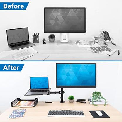 Mount-It! Laptop Desk Mount MI-1772B Tabletop Mount Adjustable Laptop and Monitor Stand