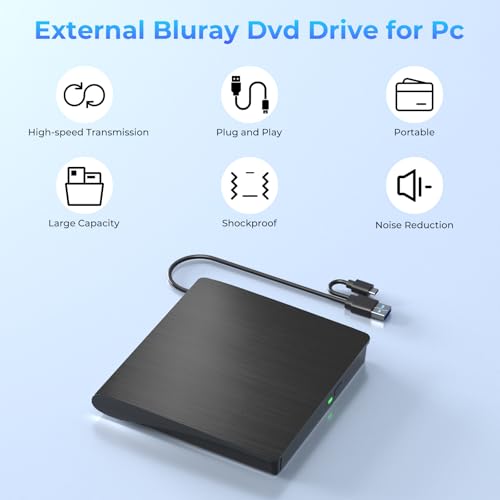 Yaeonku External Blu-ray Drive BD015 USB 3.0 Type-C Optical Storage