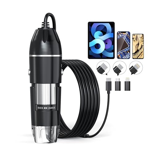 KEEMIKA 4.41" x 1.56" 321-P 1920P HD Digital Microscope Magnification 50x-1600x USB Type C LED