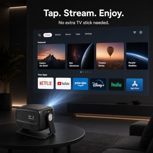 Evopow Portable Projector T16 1920x1080 LCD 2200 Lumens