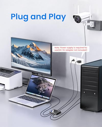 NEWCARE 1 Count Ethernet Splitter 1 in 4 Out 1000 Mbps Black Network Adapter