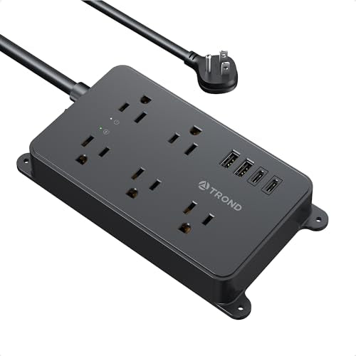 TROND 5 Outlet Surge Protector Prime III 1300 Joules 15 Amps 5ft Extension Cord