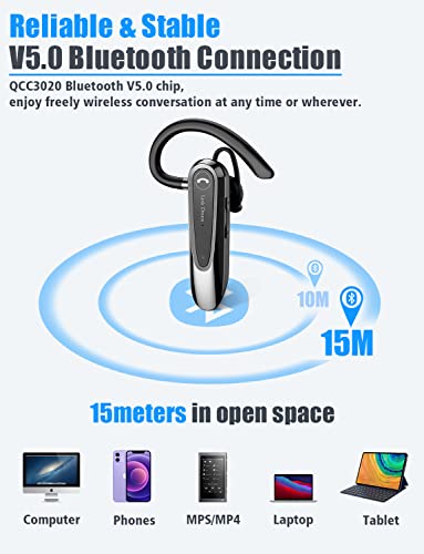 Link Dream LC-B45 Bluetooth Earpiece 20 Hz - 20,000 Hz CVC8.0 Dual Microphone Wireless Headset