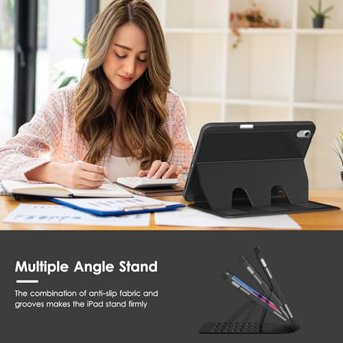 VIKESI iPad (A16) 11-inch 2025 and iPad 10th Generation 10.9-inch 2022 Case, Multiple Angles Magnetic Stand Cover, Black