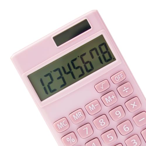 YAMHOHO 2" x 0.1" Standard Function LCD Calculator Solar Powered Pink