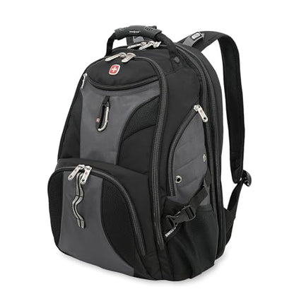 SWISSGEAR 1900 ScanSmart TSA Laptop Backpack 17 Inch RFID Protection Black/Grey 1900