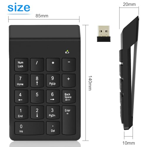 NOOX Wireless Numeric Keypad NXA056-M1 USB Battery Powered Compact