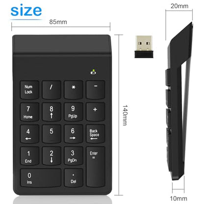 NOOX Wireless Numeric Keypad NXA056-M1 USB Battery Powered Compact