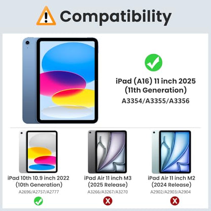 MoKo iPad Case 11th Gen 2025/10th Gen 2022 A3354/A3355/A3356/A2696/A2757/A2777 Soft TPU Case with Auto Sleep/Wake Feature