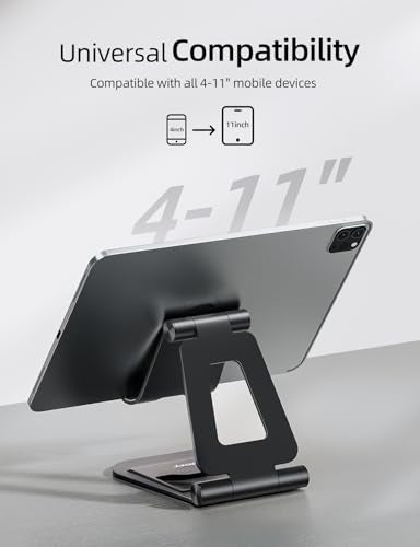 Nulaxy 5.3 x 3.4 x 5.4 inches A5 Aluminum Dual Foldable Tablet Stand