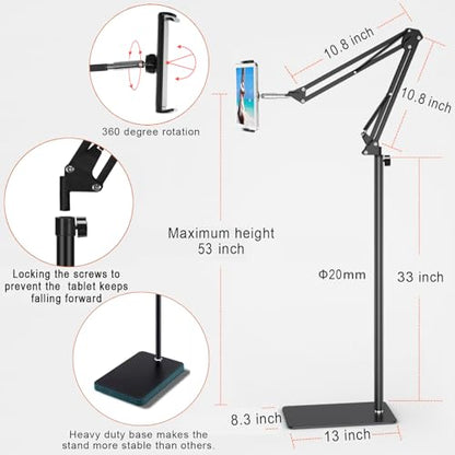 SAMHOUSING Tablet Floor Stand SAM-01 Adjustable Clip Holder for Tablets and Phones