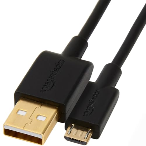 Amazon Basics USB 2.0 6-Foot Charging Cable, Model 7T9MV4, Male-to-Male Micro USB, Black