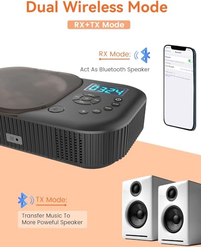 MONODEAL Portable CD318 12 Hours Bluetooth Portable CD Player