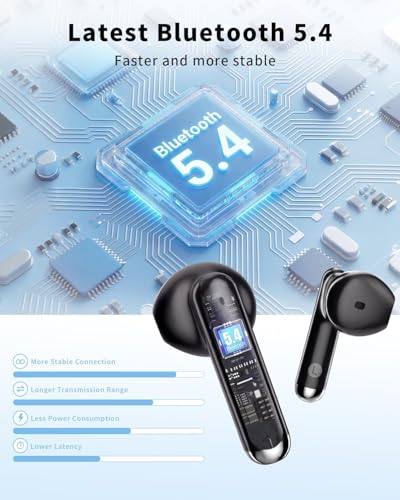 XIAOWTEK 1 Count S58 Bluetooth 5.4 Active Noise Cancelling Waterproof Earbuds
