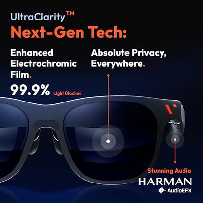 VITURE 135 Inches V1241 Anti-Clip Glasses, UltraClarity Display, Electrochromic Film, A+ Eye-Care Certified