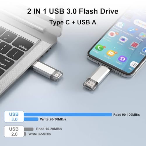 RAOYI 32GB USB 3.0 Type-C Dual OTG Flash Drive U650