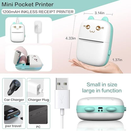 JEPEErbz Mini Portable Inkless Thermal Printer C9 203 DPI Monochrome Bluetooth