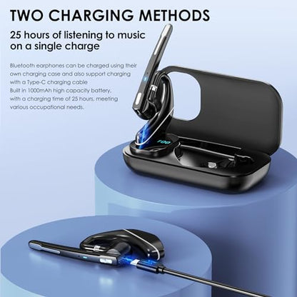 EKVANBEL A6L Wireless Bluetooth Headset 5.3 Dual-Microphone Noise Cancelling 150mAh 1000mAh Battery