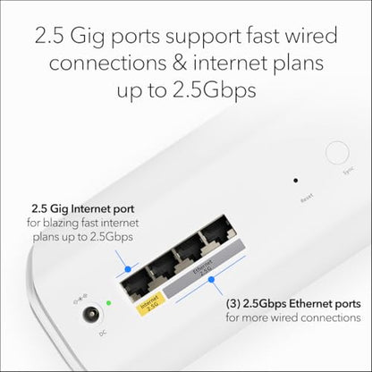 NETGEAR Orbi 770 Series Tri-Band WiFi 7 Mesh Network System (RBE773) - Router + 2 Satellite Extenders, Security Features, Up to 11Gbps, Covers up to 8,000 sq. ft., 100 Devices, 2.5 Gig Internet Port