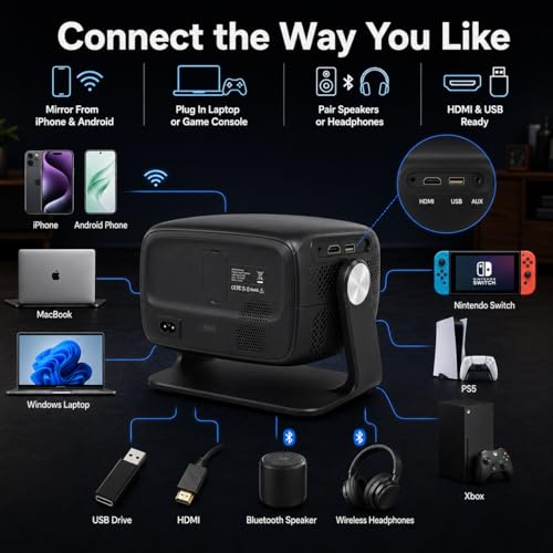 Evopow Portable Projector T16 1920x1080 LCD 2200 Lumens