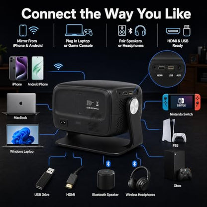Evopow Portable Projector T16 1920x1080 LCD 2200 Lumens