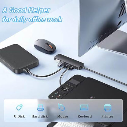 VIENON 4-Port USB 3.0 Hub Usb-001 Fast Data Transfer 5 Gbps Compatible with Laptops Desktops