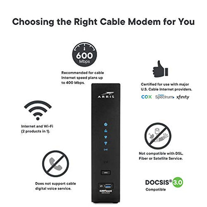 ARRIS SBG7600AC2 Cable Modem Router Combo DOCSIS 3.0 2350 Mbps