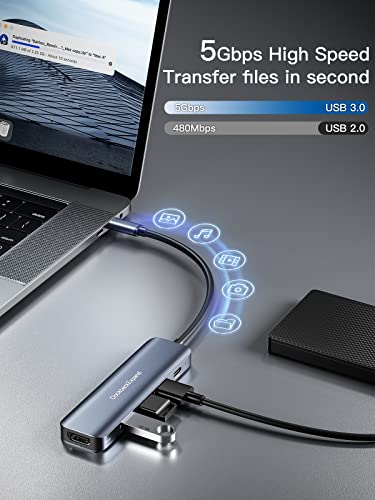 DockteckExpand 5 IN 1 DE0004 USB C Hub 4K HDMI 100W Power Delivery 5 Ports