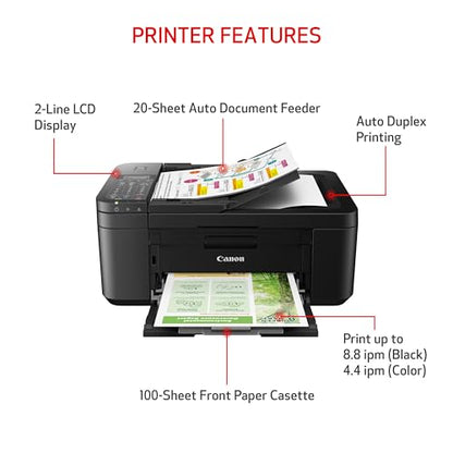 Canon Inkjet Printer TR4720 4800x1200dpi Color 12.7lbs Dimensions: 11.7"D x 17.2"W x 7.5"H