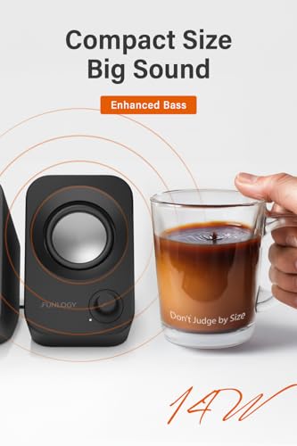 FUNLOGY 14W Bookshelf Speaker FUNLOGY Speaker AUX Black