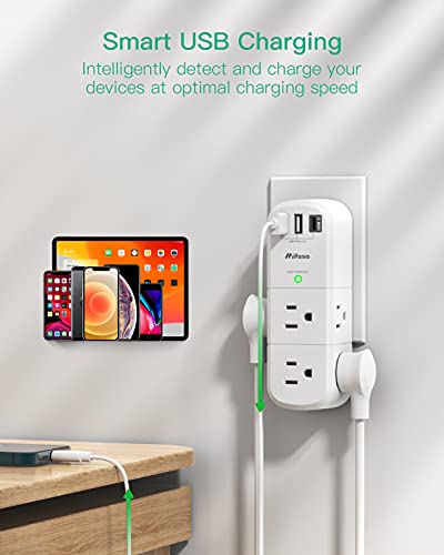 Mifaso 9-Outlet Surge Protector Power Strip with USB Ports MFS6081