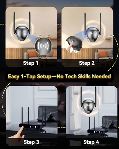 Laredas WiFi Extender Detachable Antenna Ethernet Port Enterprise-Grade Security Access Point Mode 1-Tap Setup