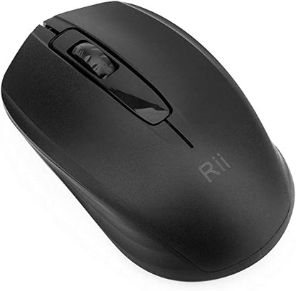 Rii Wireless Optical Mouse RM100 1000 DPI Battery Powered USB RF Connectivity Black