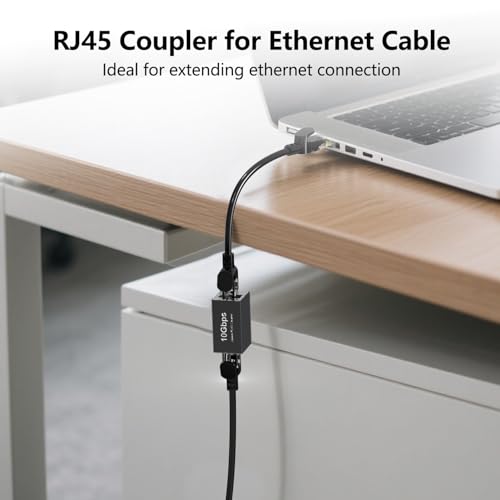 Jadaol 10Gbps RJ45 Coupler Coupler-1P-Black Inline Ethernet Extender Cat8/Cat7/Cat6a/Cat6