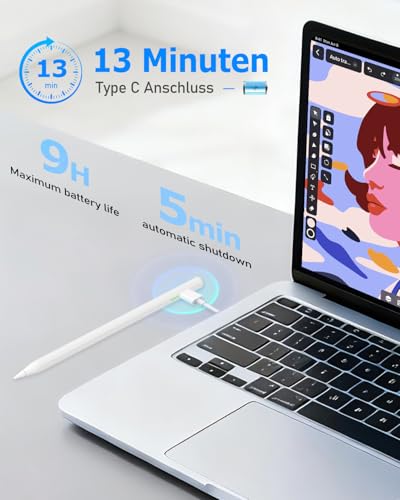 MYSTILUCK 14g WKZP027A Aluminum Stylus Pen - Compatible with iPad (2018-2025) - Lithium-Ion Battery
