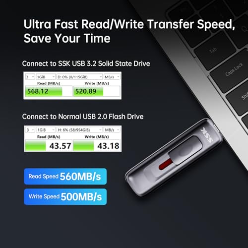 SSK 128GB SD304 USB 3.2 External Solid State Drive