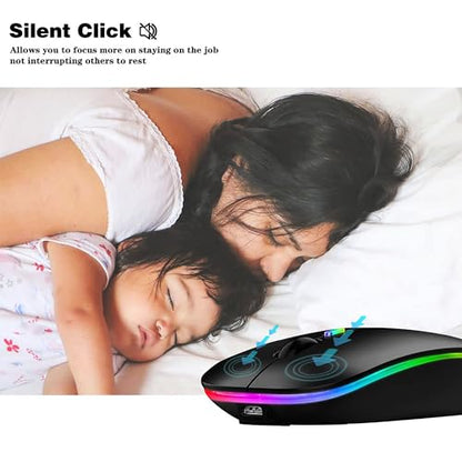 WREANU Wireless Bluetooth Mouse Dual Mode BT 3.0/5.2 2.4G Compact Portable Mice