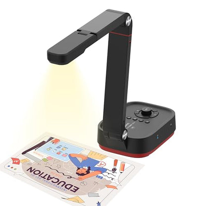 QOMO 4.3 Pounds QPC100W 3840 x 2160 Document Camera, Wi-Fi/HDMI/USB Connectivity, Black