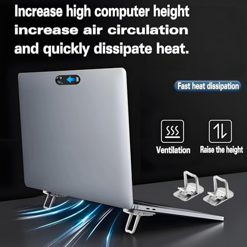 Portable Adjustable Laptop Stand Foldable Design Heat Sink Silver