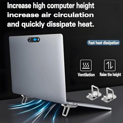 Portable Adjustable Laptop Stand Foldable Design Heat Sink Silver